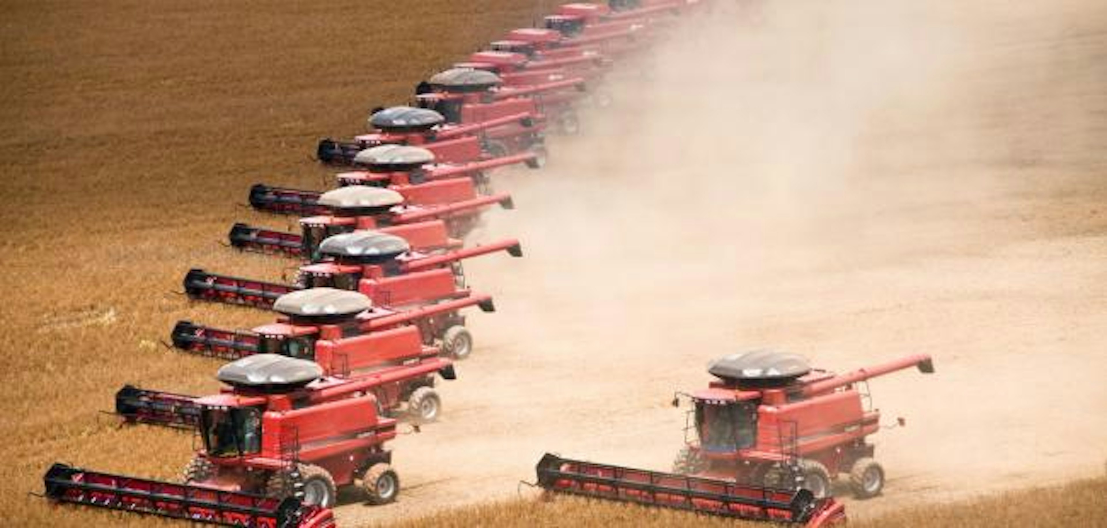 Soy beans being harvested in Mato Grosso, Brazil