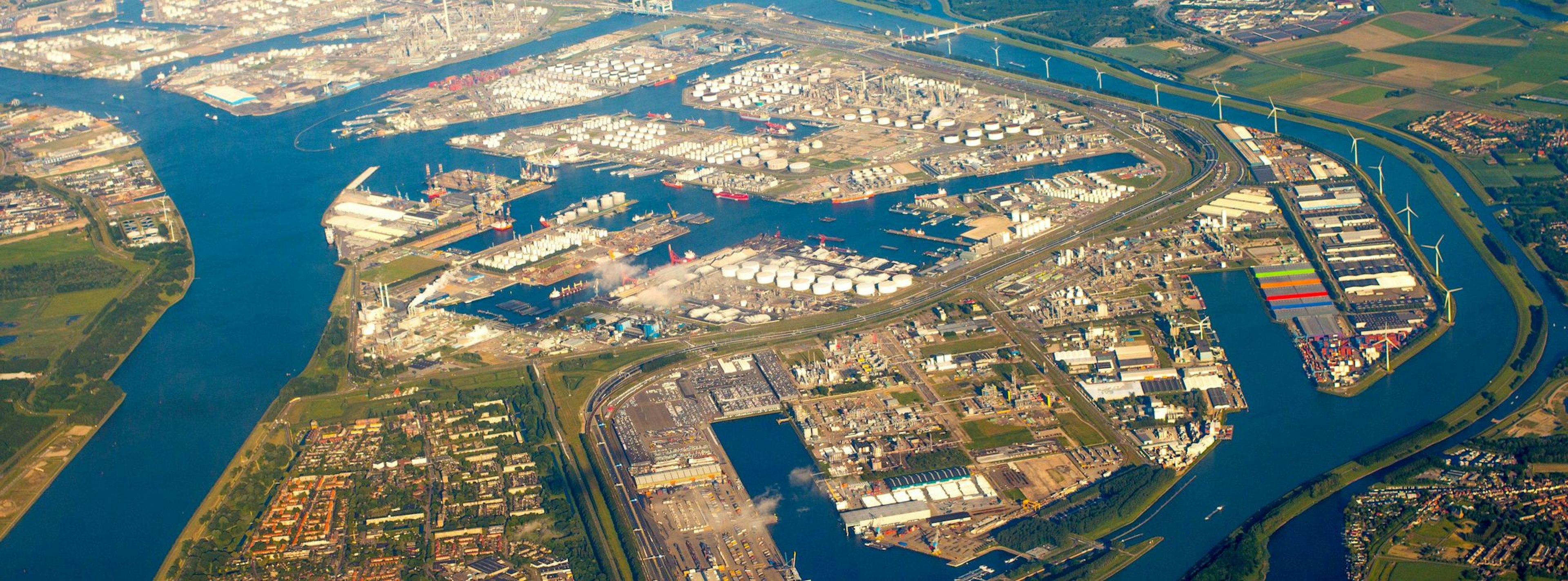 Rotterdam port aerial photo