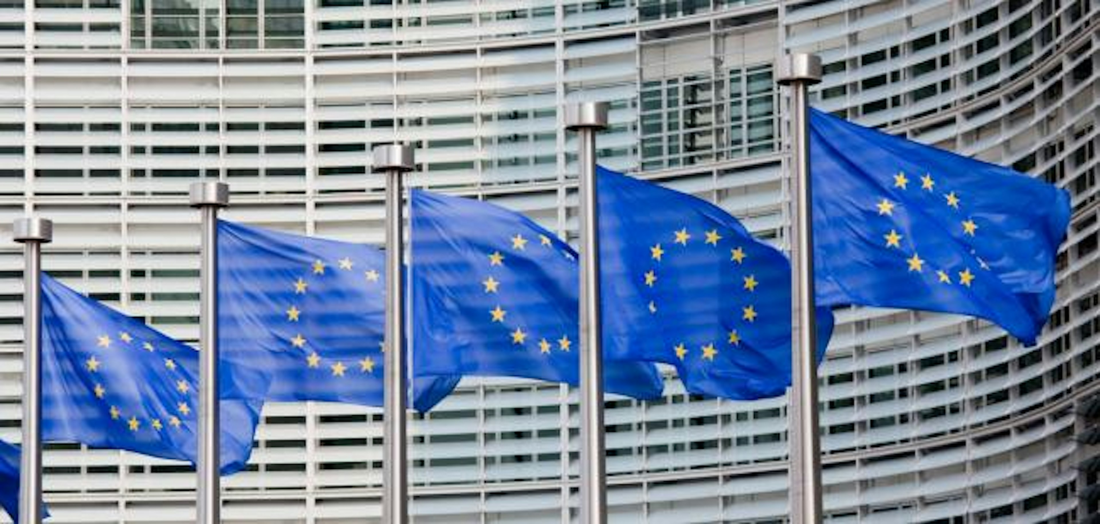 EU flags in Brussels